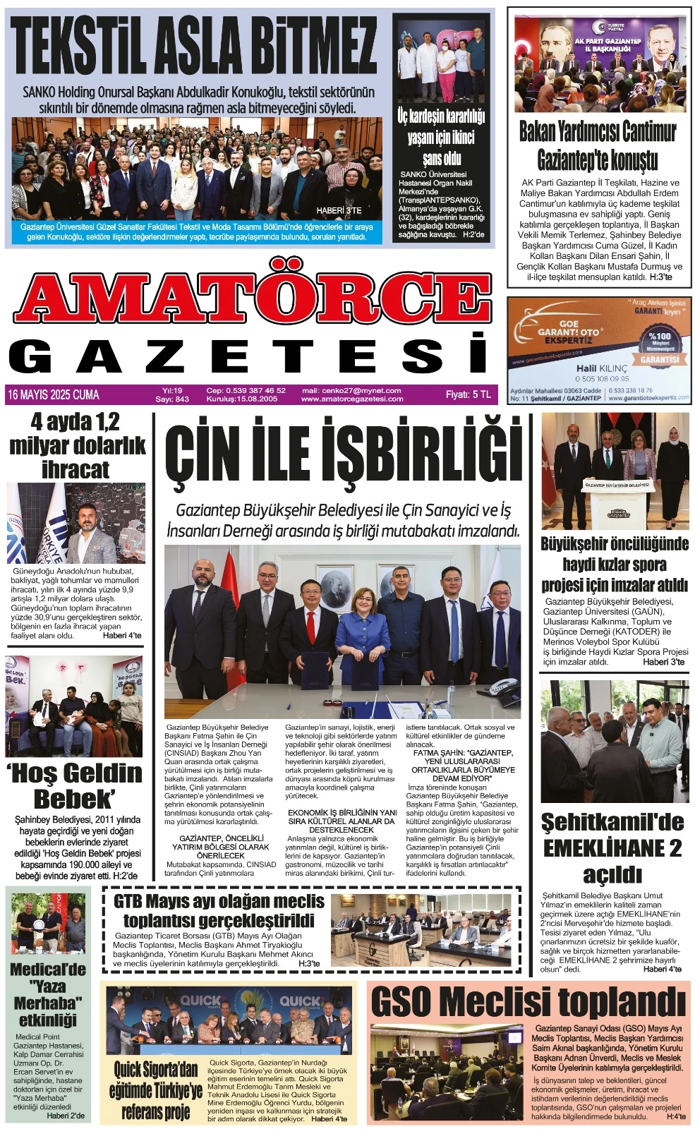 Amatörce Gazetesi 843. Sayı 