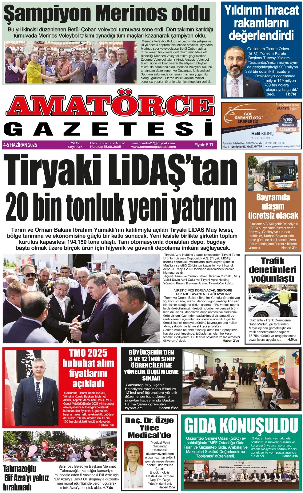 Amatörce Gazetesi 846. Sayı 