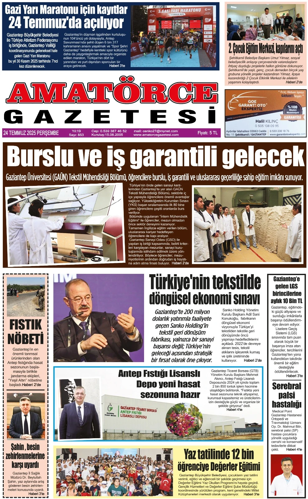Amatörce Gazetesi 853. Sayı 