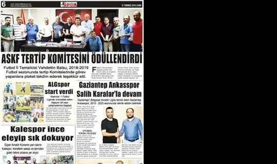 Amatörce Gazetesi 2019-07-12 6.Sayfa
