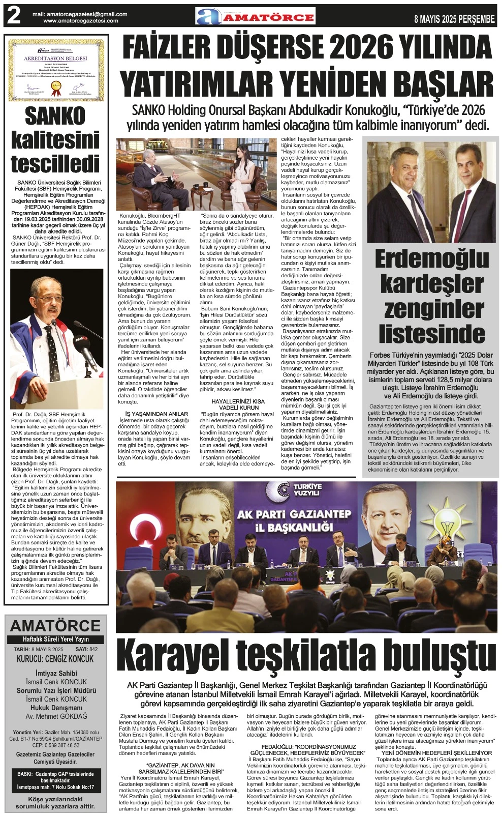 Amatörce Gazetesi 842. Sayı 2. Sayfa 