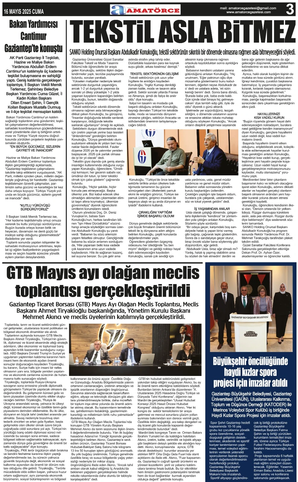 Amatörce Gazetesi 843. Sayı 3. Sayfa 