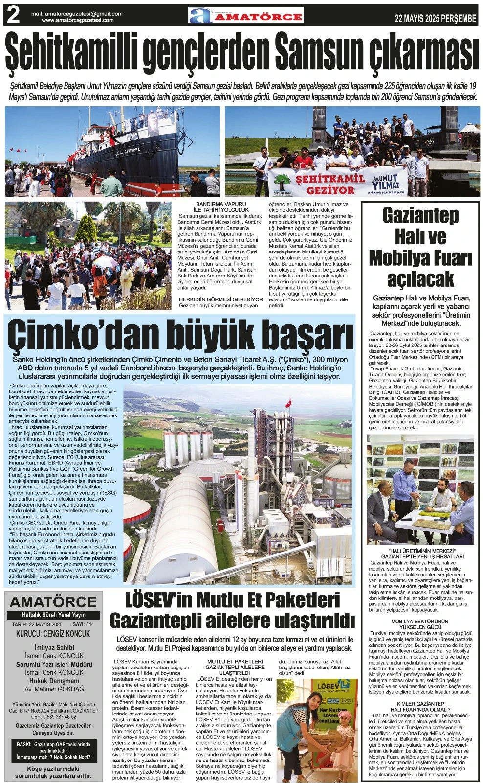 Amatörce Gazetesi 844. Sayı 2. Sayfa 