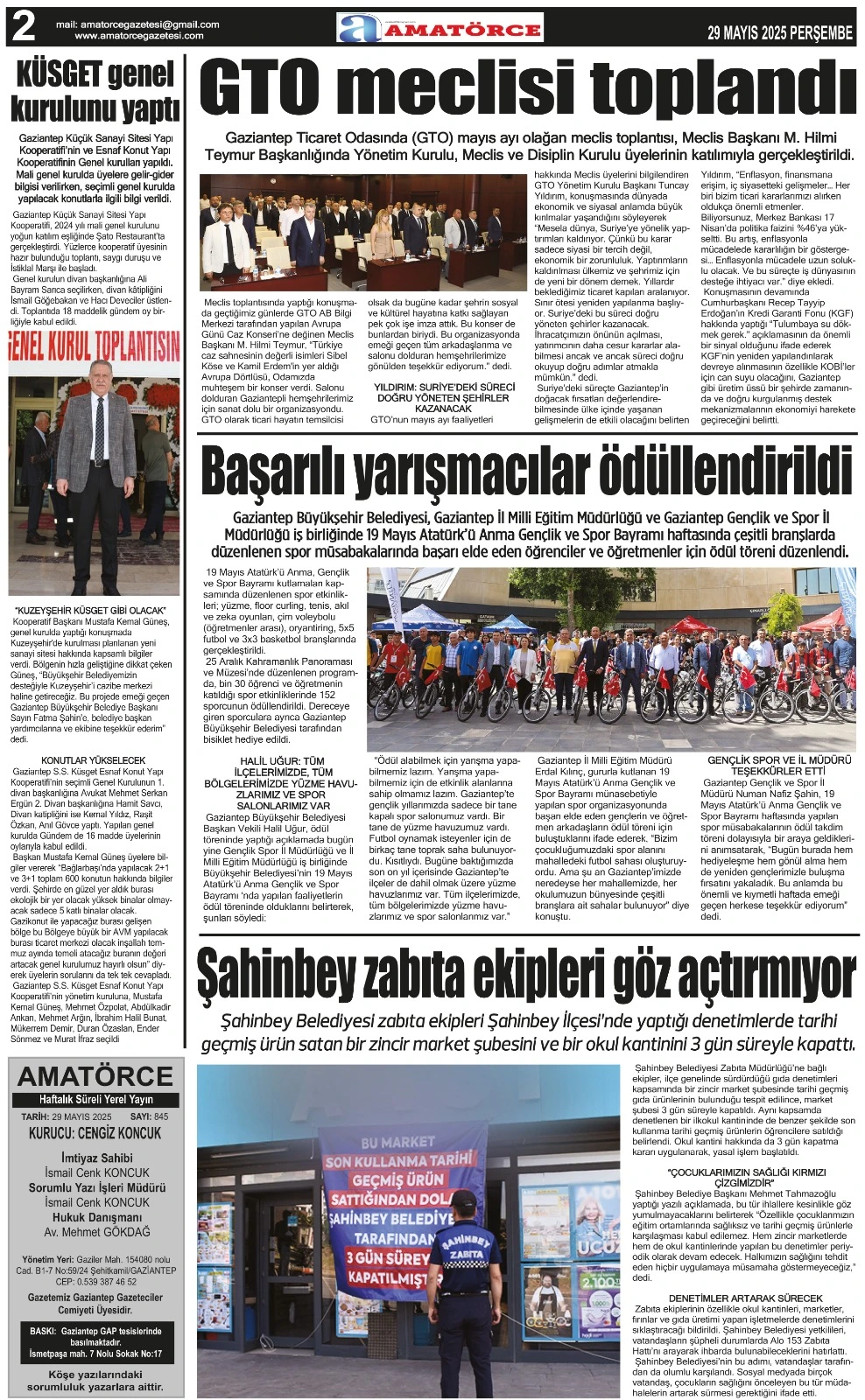 Amatörce Gazetesi 845. Sayı 2. Sayfa 