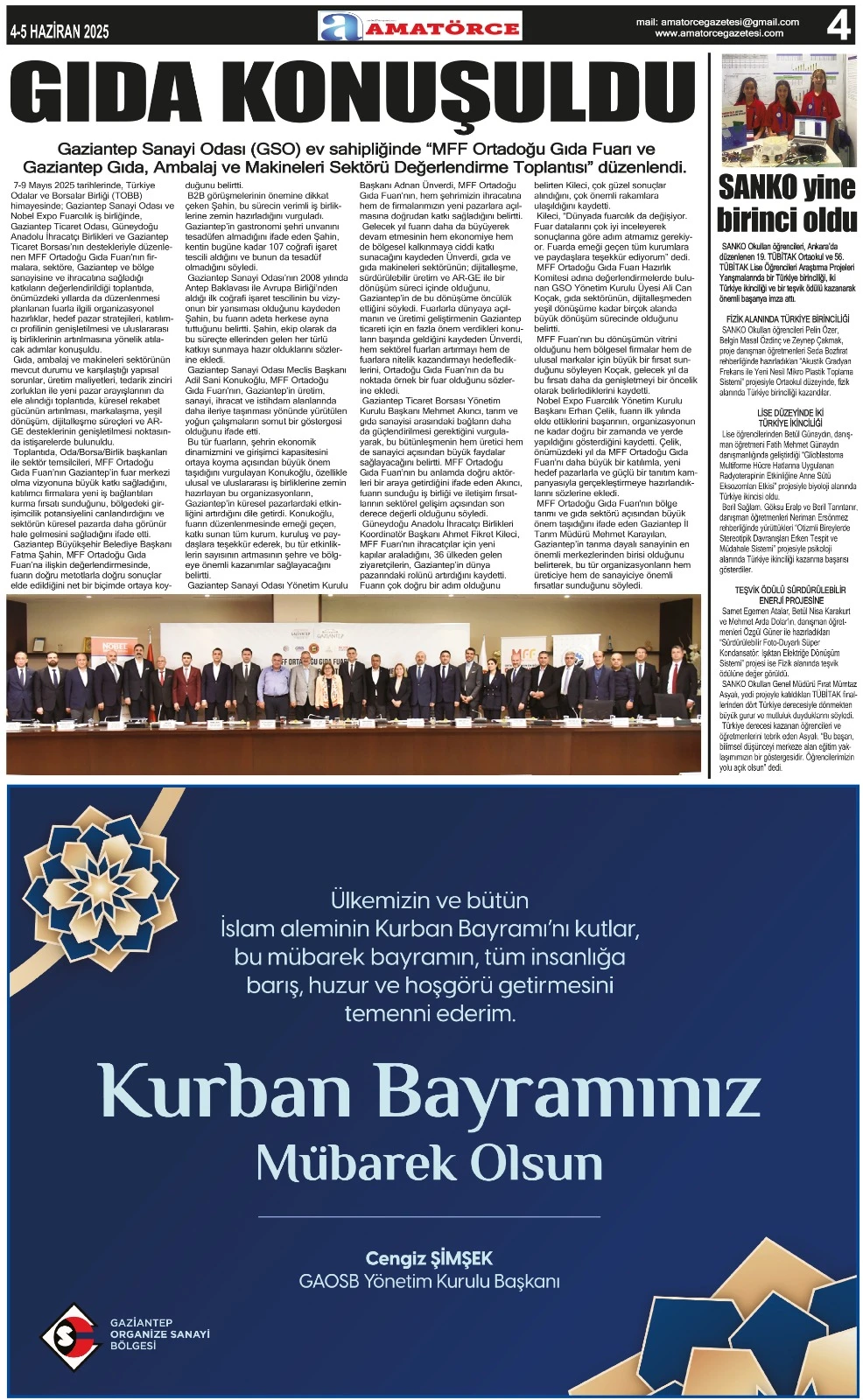 Amatörce Gazetesi 846. Sayı 4. Sayfa 