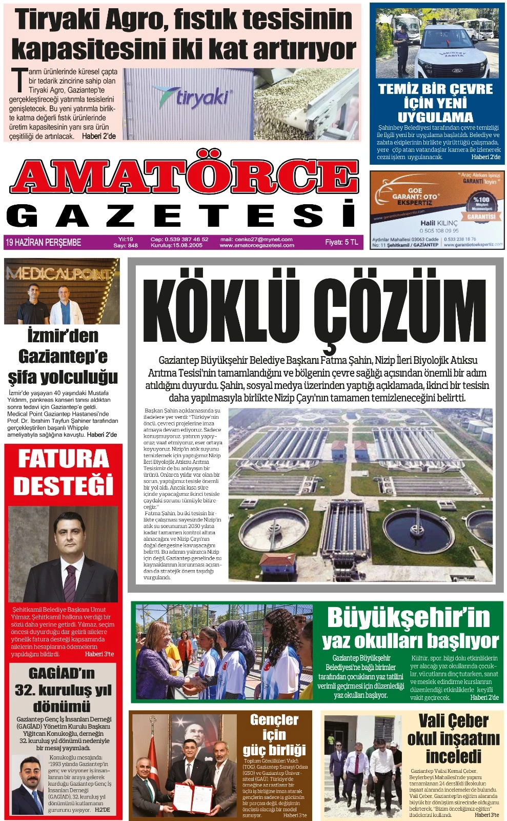 Amatörce Gazetesi 848. Sayı 1. Sayfa 