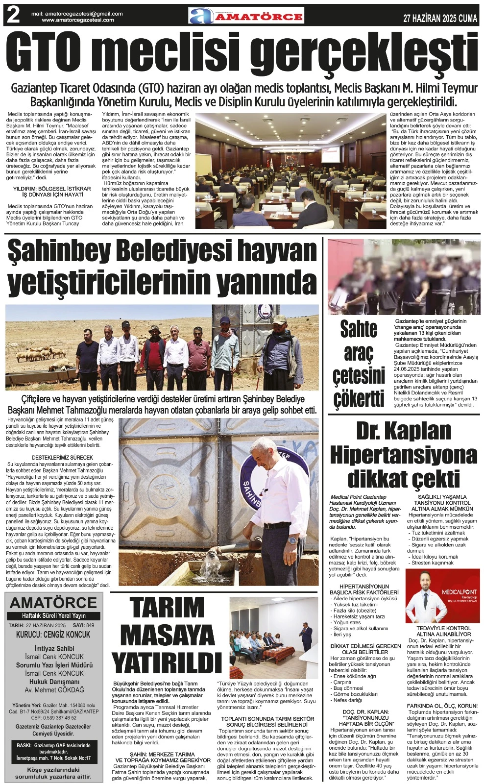Amatörce Gazetesi 849. Sayı 2. Sayfa 