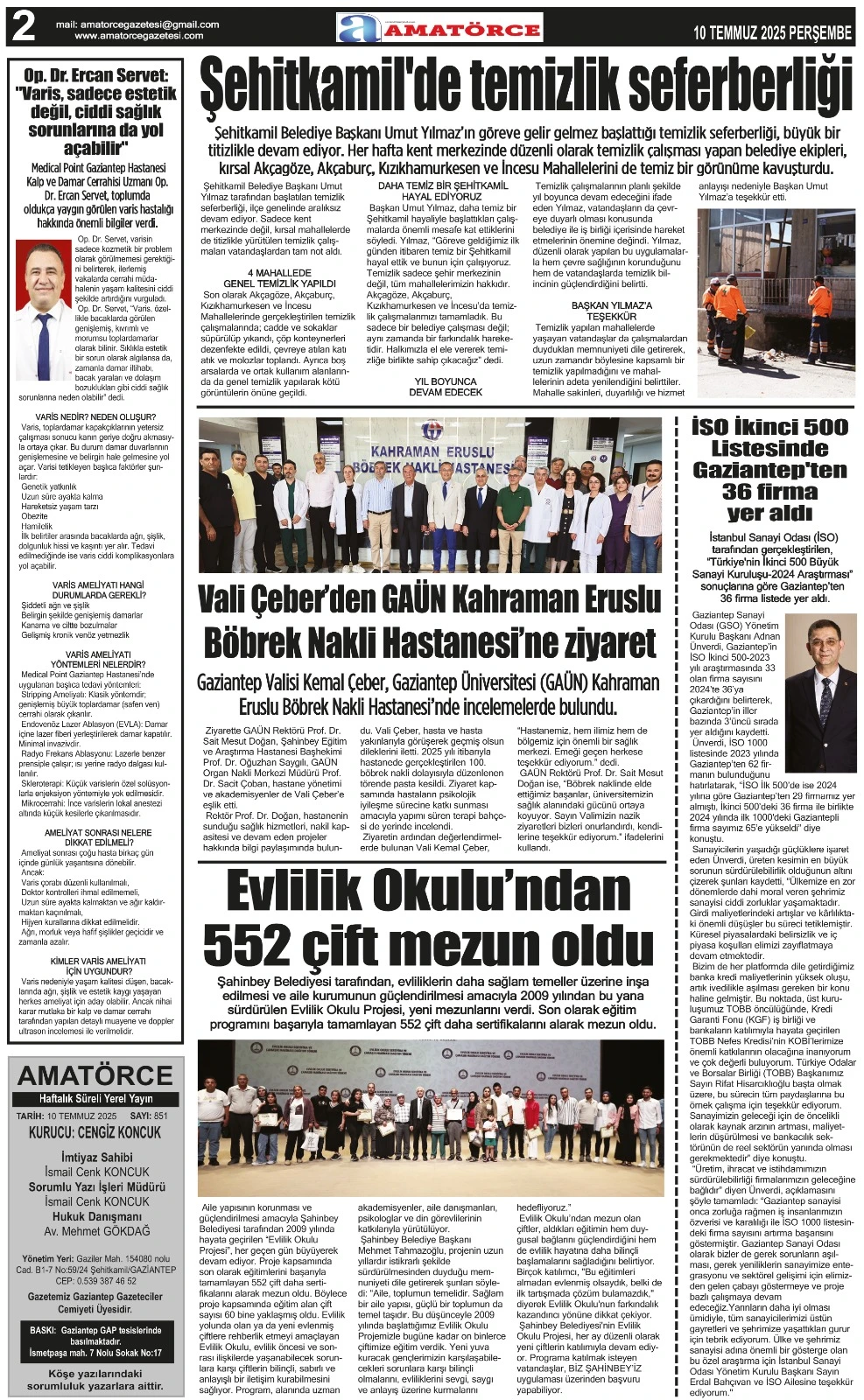 Amatörce Gazetesi 851. Sayı 2. Sayfa 