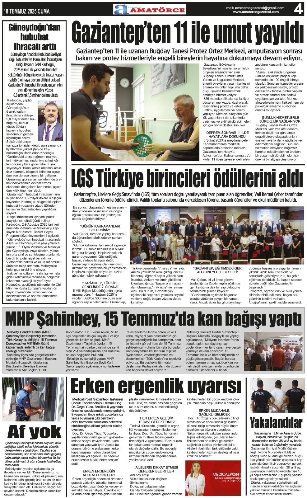 Amatörce Gazetesi 852. Sayı 4. Sayfa 