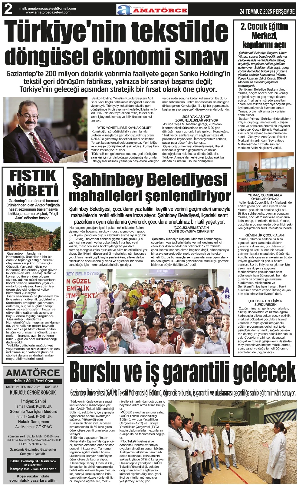 Amatörce Gazetesi 853. Sayı 2. Sayfa 