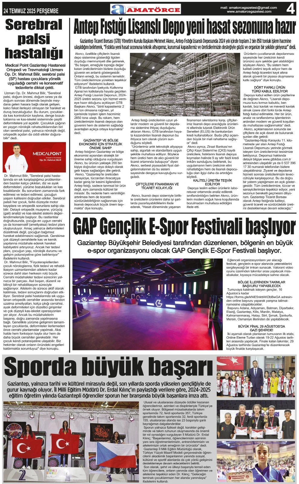 Amatörce Gazetesi 853. Sayı 4. Sayfa 