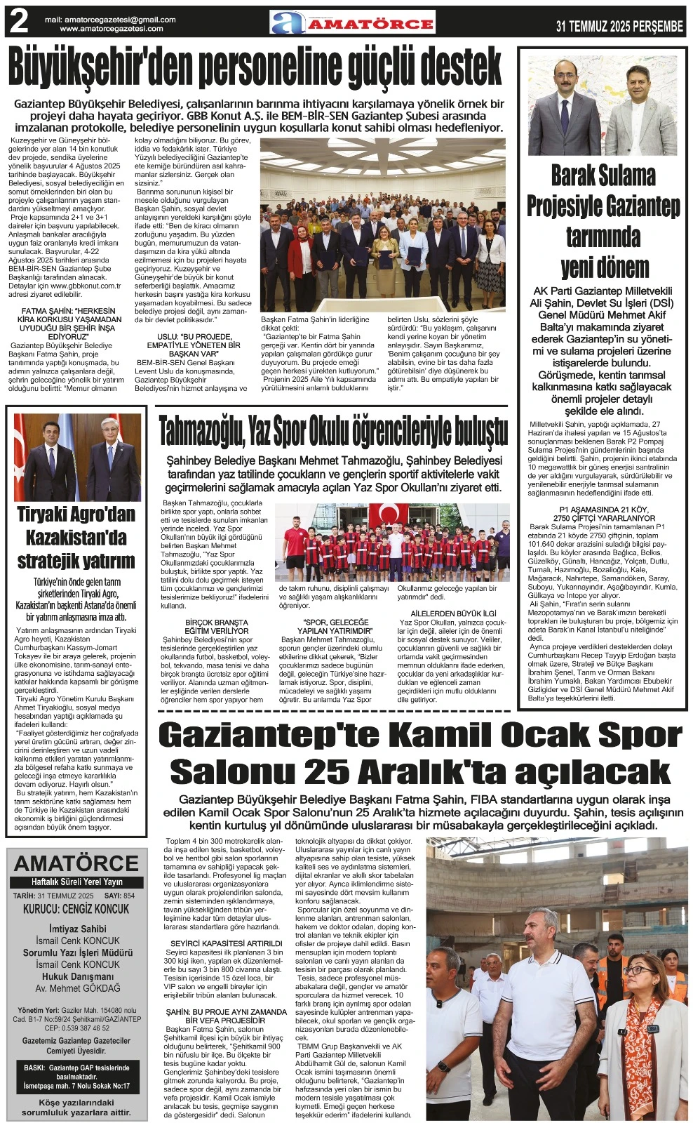 Amatörce Gazetesi 854. Sayı 2. Sayfa 