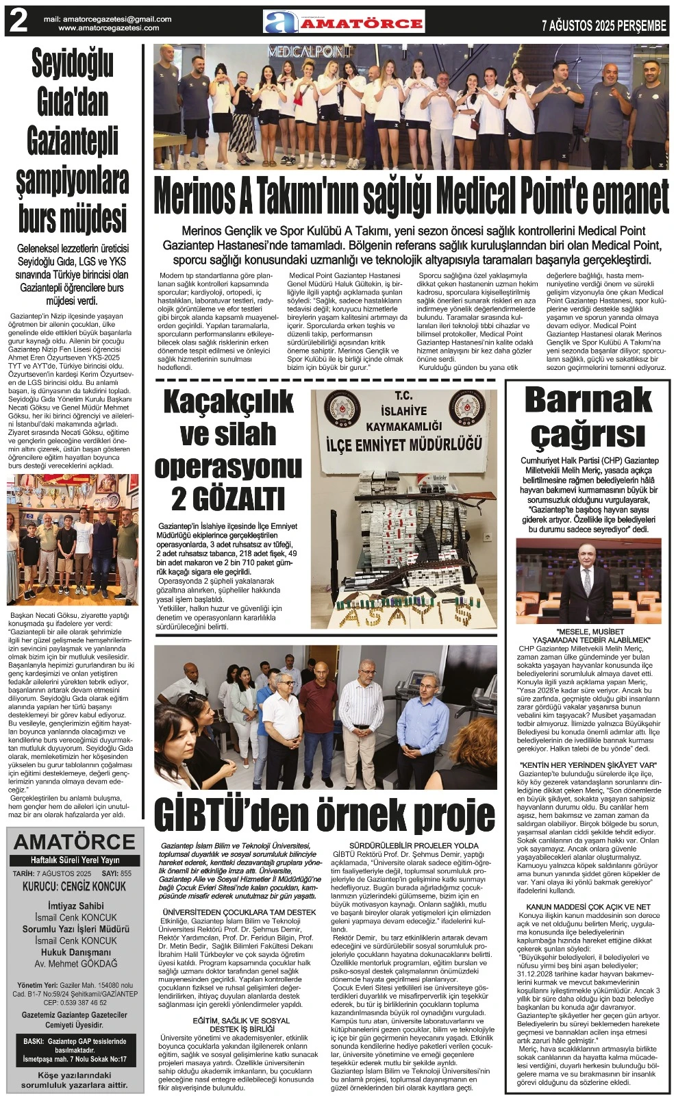 Amatörce Gazetesi 855. Sayı 2. Sayfa 