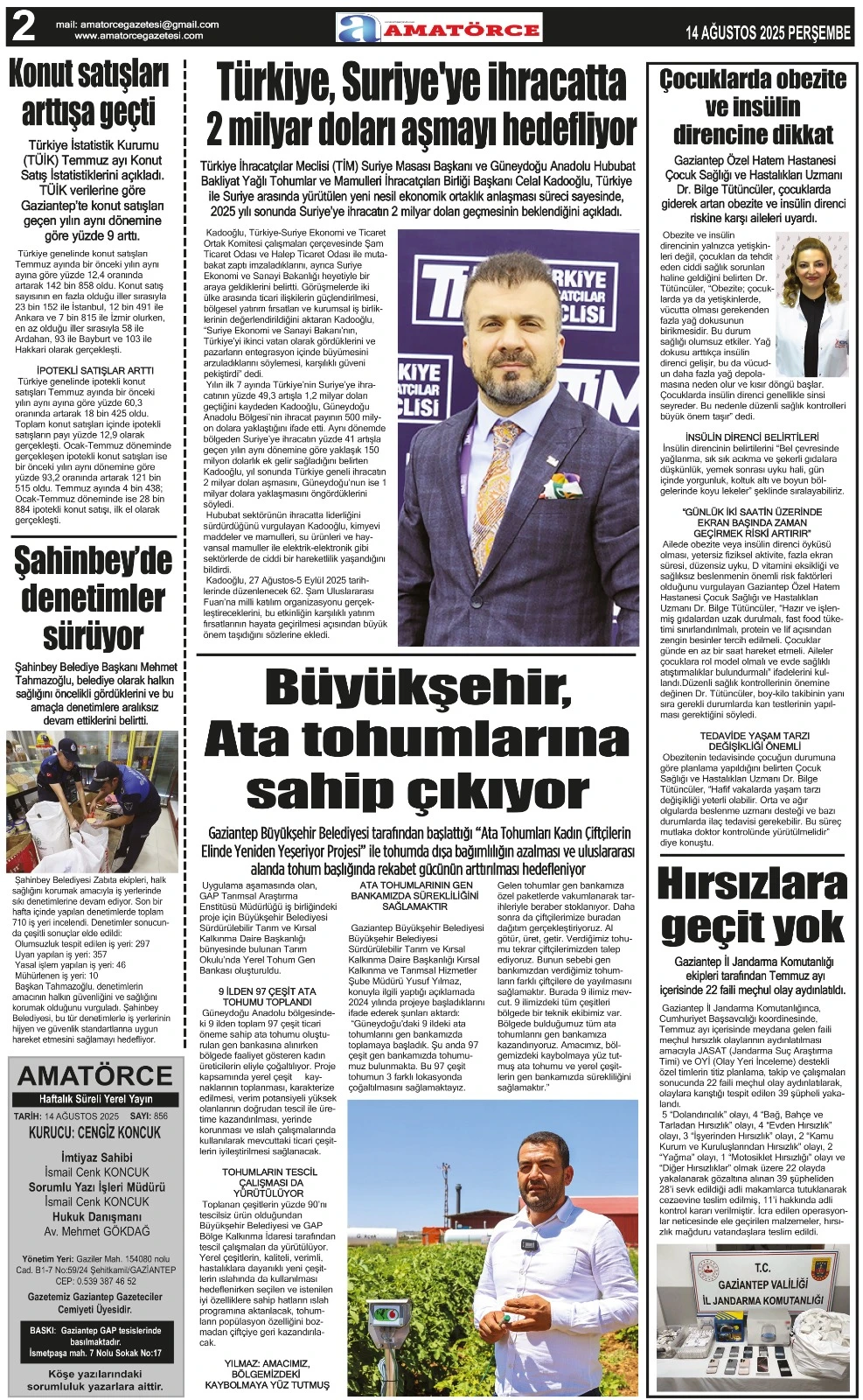 Amatörce Gazetesi 856. Sayı 2. Sayfa 
