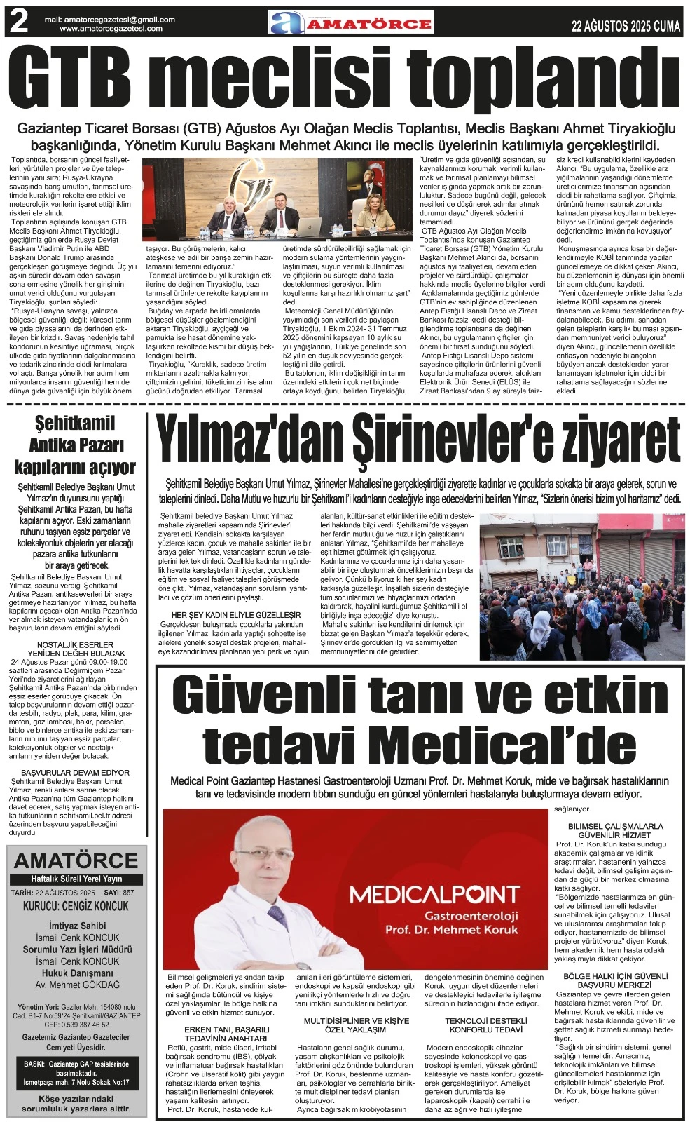 Amatörce Gazetesi 857. Sayı 2. Sayfa 
