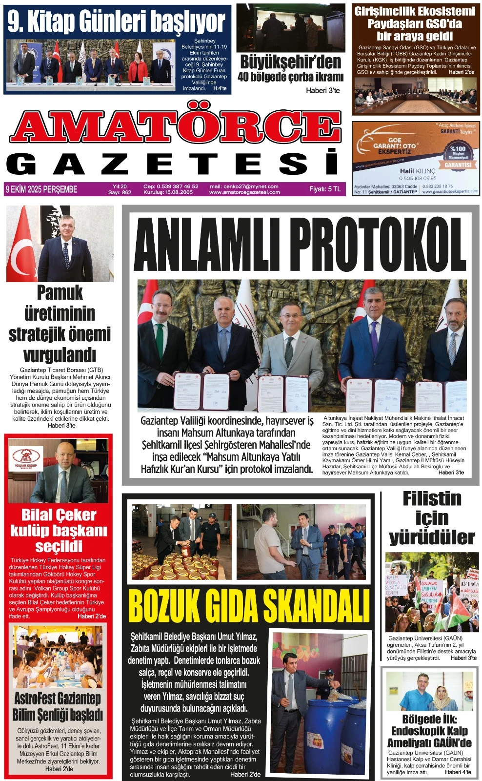 Amatörce Gazetesi 862. Sayı 1. Sayfa 