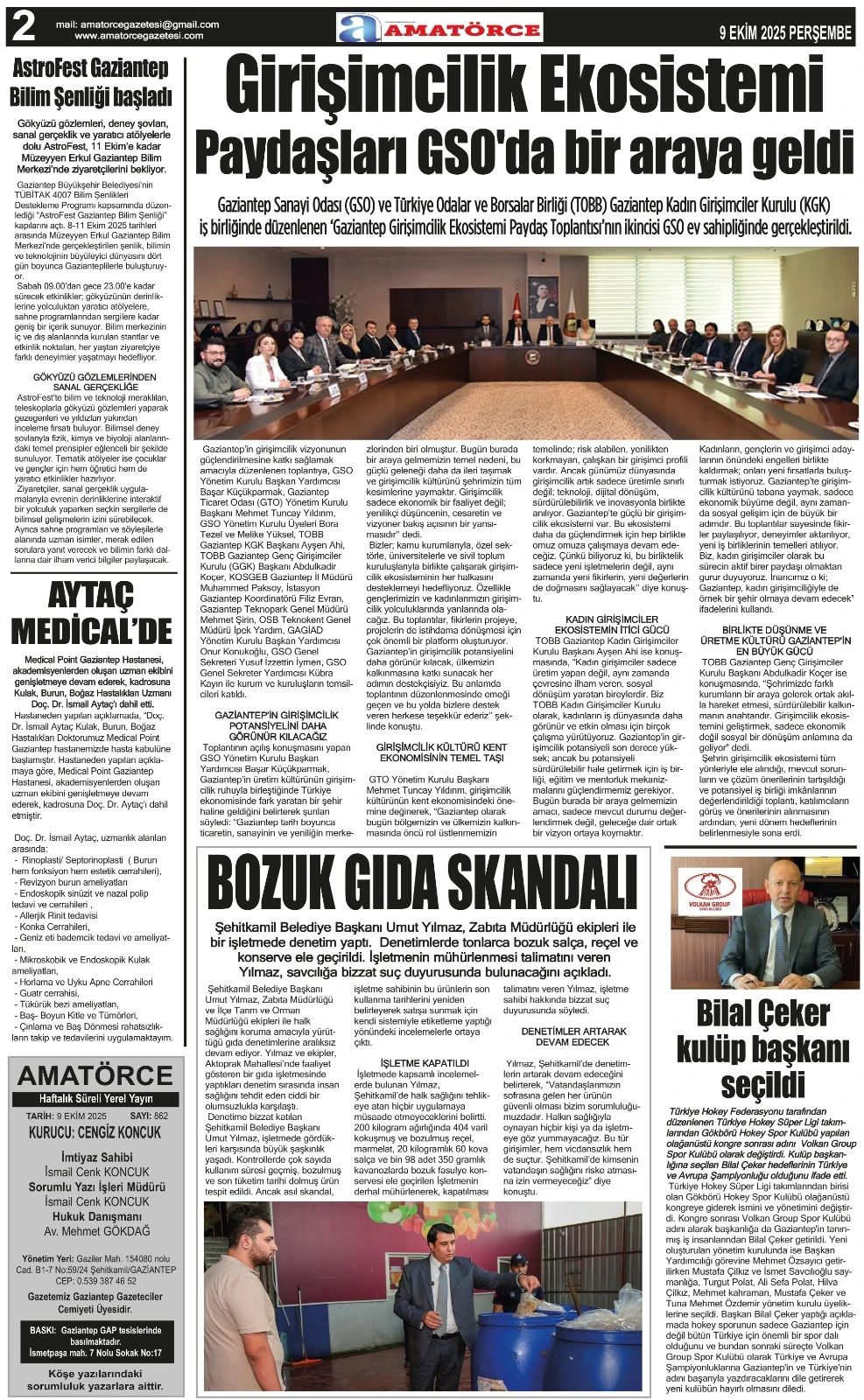 Amatörce Gazetesi 862. Sayı 2. Sayfa 