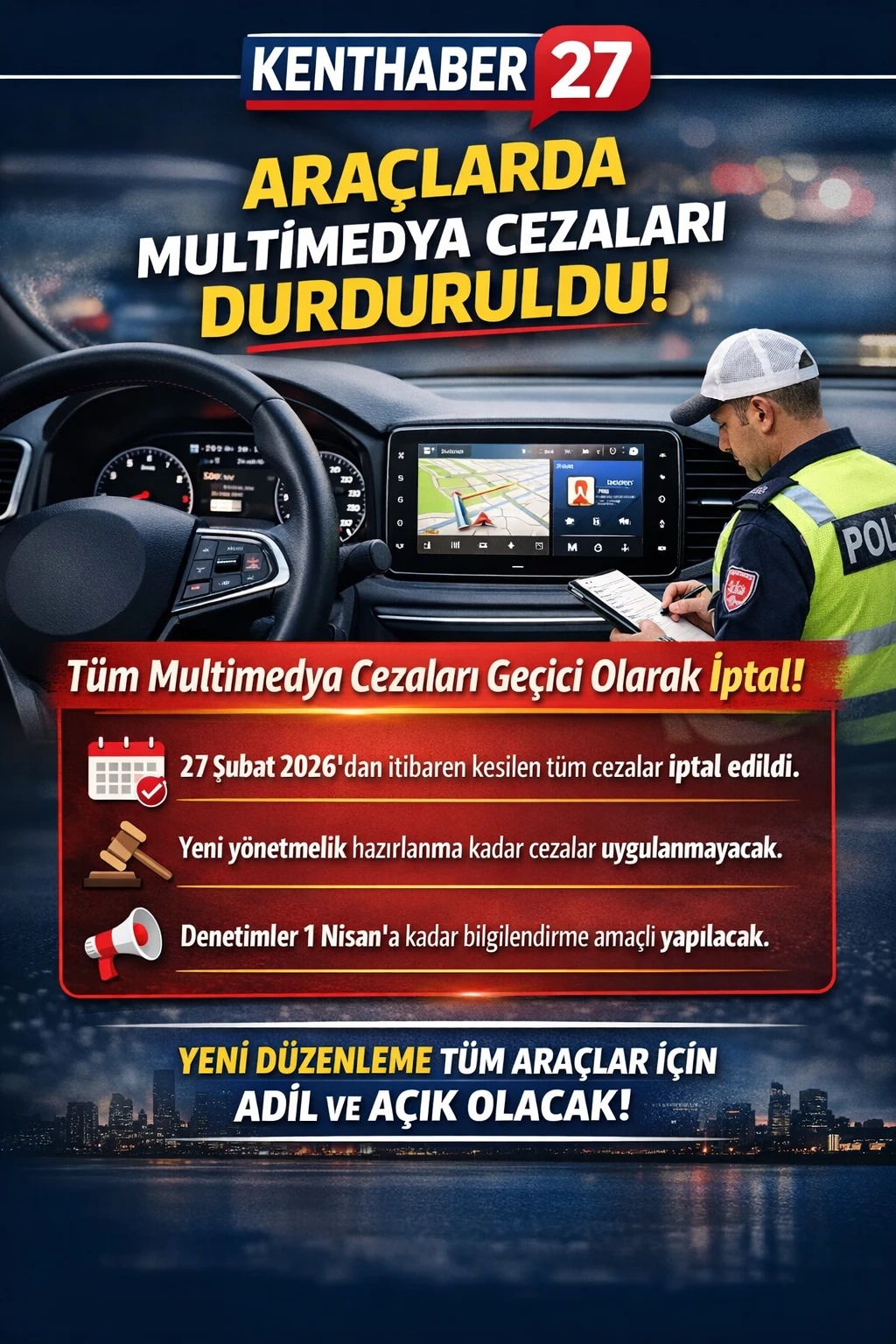 Ara&ccedil;larda Multimedya Ekran Cezaları Ge&ccedil;ici Olarak Durduruldu