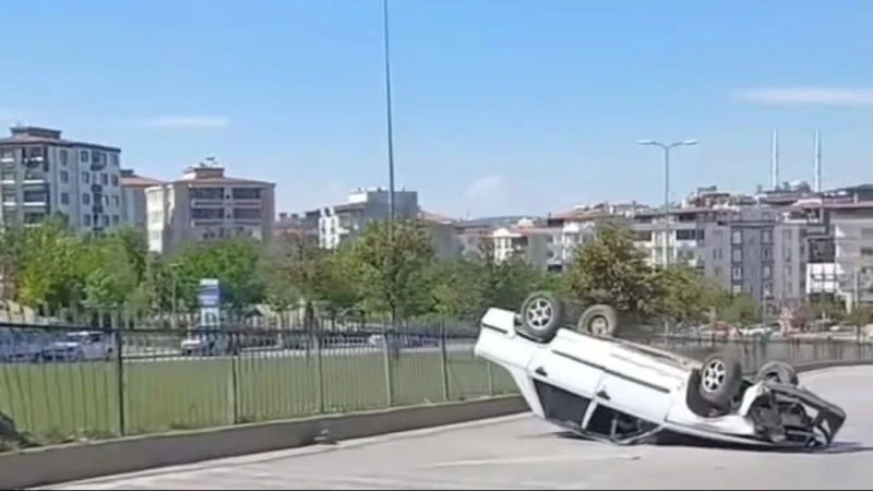 Gaziantep'te araç takla attı