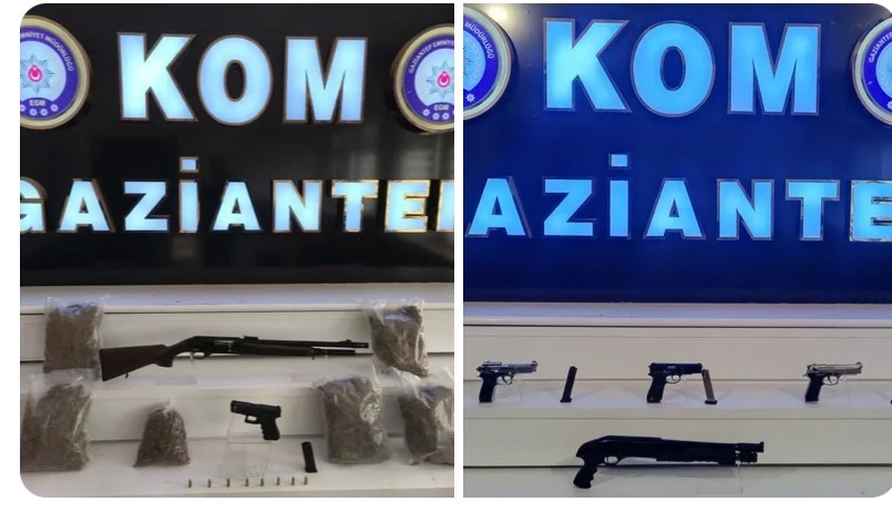 Gaziantep’te KOM Ekiplerinden Uyuşturucu ve Silah Operasyonu