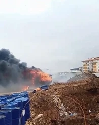 Gaziantep&rsquo;te TOKİ Şantiyesinde Korkutan Yangın!