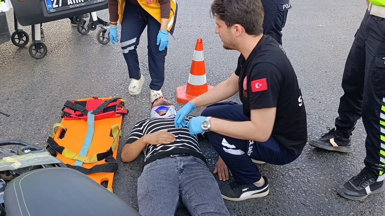 Gaziantep’te Yasak Dönüş Faciası: Motosiklet Sürücüsü Yaralandı