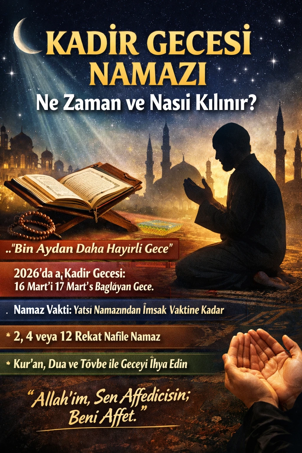 Kadir Gecesi Namazı Ne Zaman ve Nasıl Kılınır?