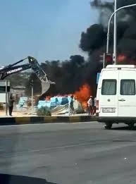 Nurdağı’nda Korkutan Yangın! TOKİ Şantiyesinde İşçiler Tahliye Edildi