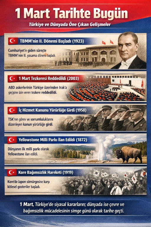 1 Mart Tarihte Bug&uuml;n