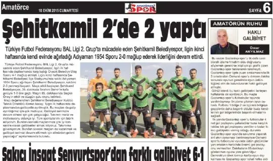 AMATÖRCE GAZETESİ 475 SAYI 6. SAYFA