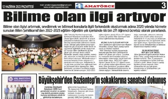 Amatörce Gazetesi 750.Sayı 3.Sayfa
