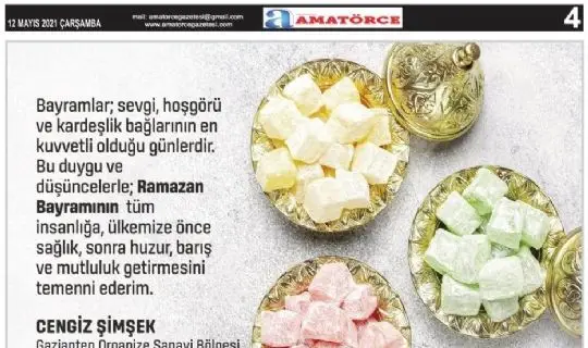 Amatörce Gazetesi OSB Ramazan Bayramı İlanı