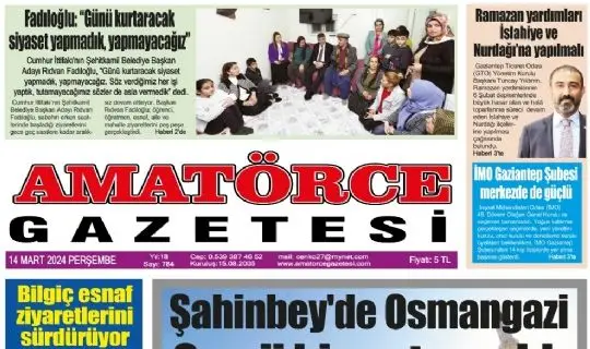 Amatörce Gazetesi 784.Sayı 1.Sayfa