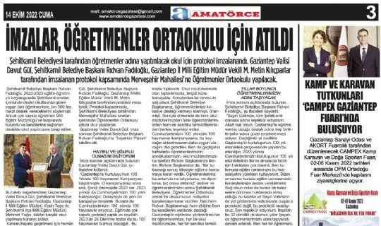Amatörce Gazetesi 733.Sayı 3.Sayfa