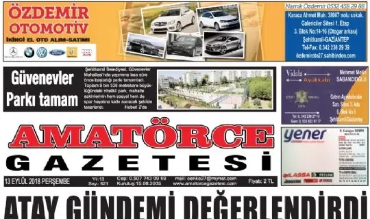 AMATÖRCE GAZETESİ 621.SAYI 1. SAYFA