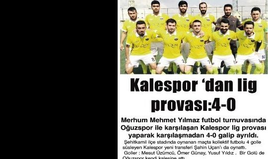 Kalespor ‘dan lig provası 4-0