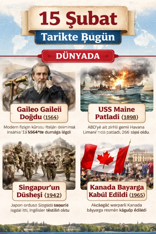 15 Şubat Tarihte Bug&uuml;n: D&uuml;nya ve T&uuml;rkiye&rsquo;de &Ouml;ne &Ccedil;ıkan Gelişmeler