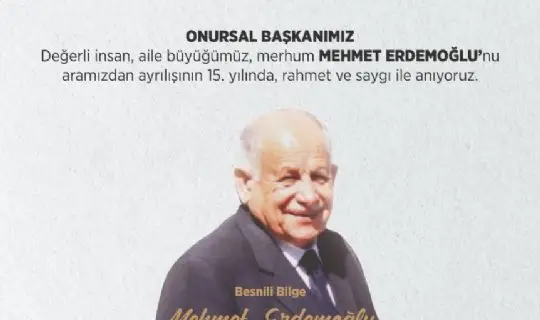 Mehmet Erdemoğlu Anılıyor