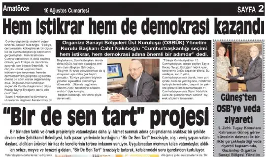 AMATÖRCE GAZETESİ 2 SAYFA