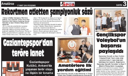 AMATÖRCE GAZETESİ 497 SAYI 3. SAYFA