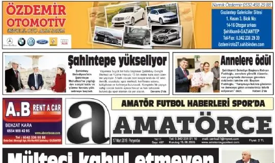AMAT&Ouml;RCE GAZETESİ 497 SAYI 1. SAYFA