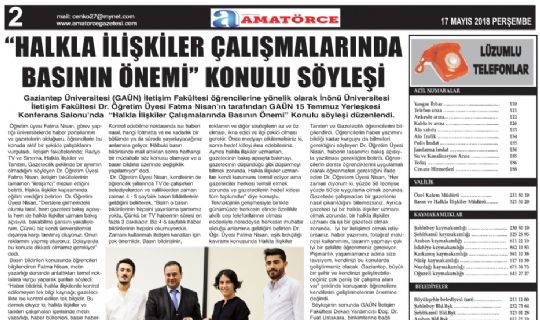 AMATÖRCE GAZETESİ 606 SAYI 2. SAYFA