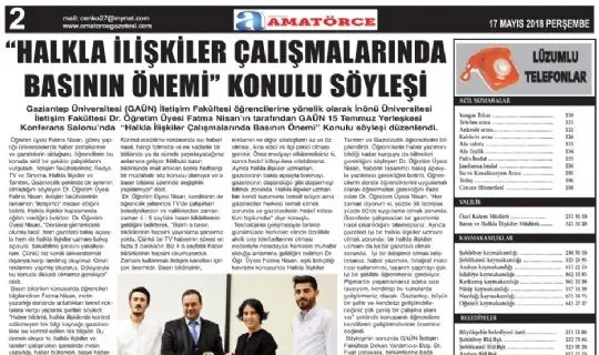 AMAT&Ouml;RCE GAZETESİ 606 SAYI 2. SAYFA