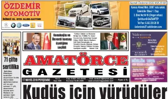 AMAT&Ouml;RCE GAZETESİ 606 SAYI 1. SAYFA