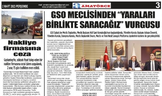Amatörce Gazetesi 744.Sayı 3.Sayfa