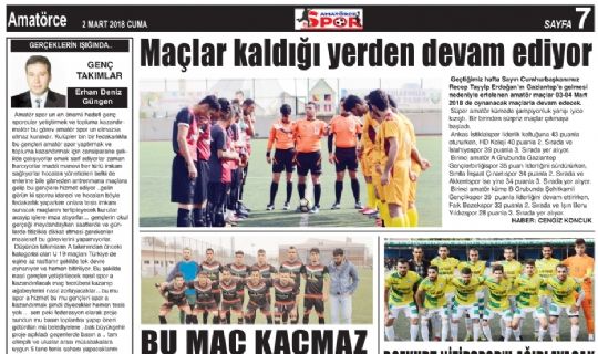 AMATÖRCE GAZETESİ 595 SAYI 7. SAYFA