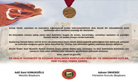 GSO 25 ARALIK VE YENİ YIL İLANI