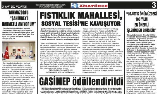 Amatörce Gazetesi 716.Sayı 3.Sayfa