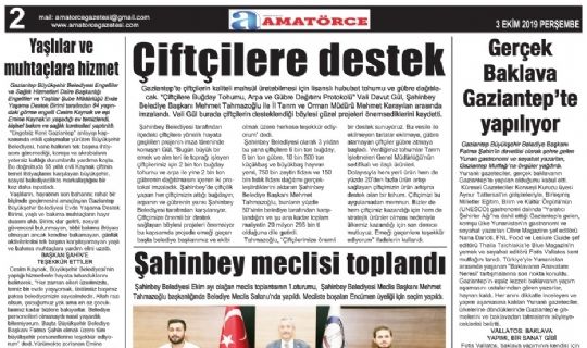 AMATÖRCE GAZETESİ 2019-10-03 BASKI 2. SAYFA