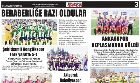 AMATÖRCE GAZETESİ 2019-10-03 BASKI SAYFA 3